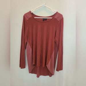 Cynthia Rowley Red Asymmetrical Blouse with Relaxed Fit